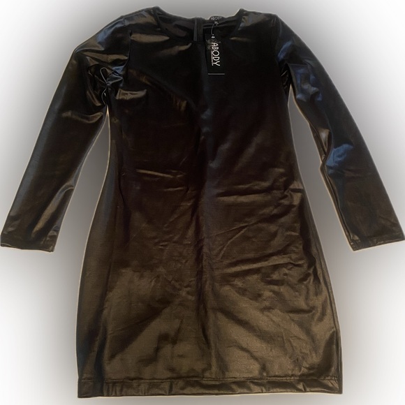 Faux Leather Dress - Picture 1 of 3